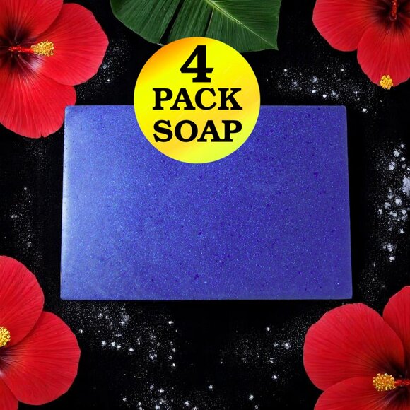 NEW Tropical Flowers & Coastal Waters scented handmade soap. Set of 4 soap bars. - Picture 1 of 6